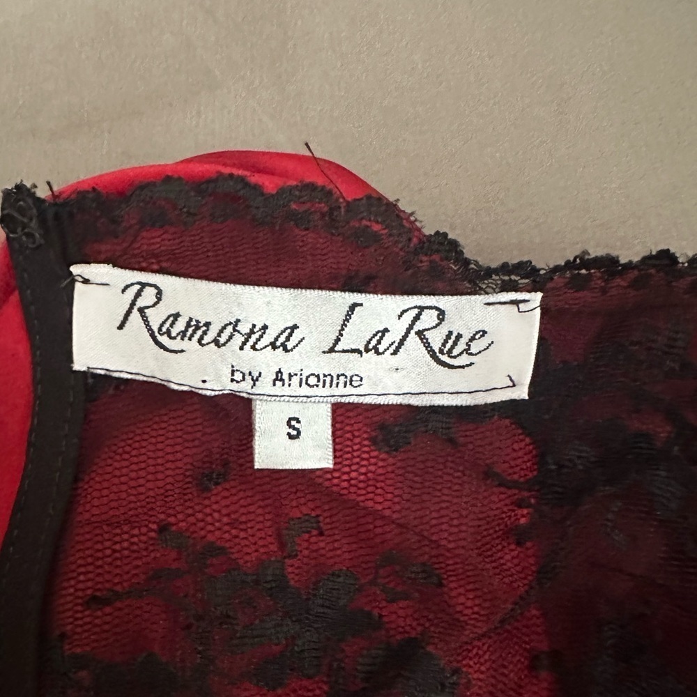 Ramona La Rue red silk lace mini dress Small - Picture 5 of 5